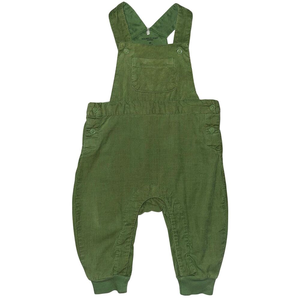 Polarn O Pyret Sweden Baby Green Softy Eco Organic Cotton Corduroy Overalls 4-6M